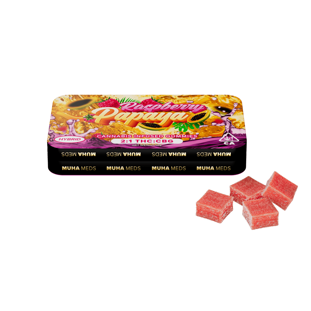 Raspberry Papaya Infused Gummies | 2:1 THC:CBG | Hybrid